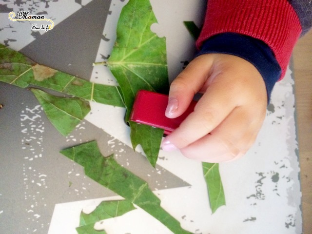 Activité enfant - Arbre d'automne en feuilles mortes perforées - créative et manuelle - perforatrice - motricité fine - mslf