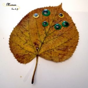 Activité enfants - monstres avec feuilles mortes et dés - jeu de dénombrement - activité créative d'automne - mslf