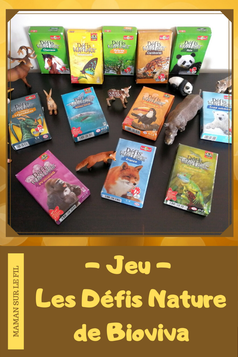 Jeu de société enfants - Test avis des défis nature de bioviva - jeu de cartes bataille autour des animaux, nature, science, géographie - mslf