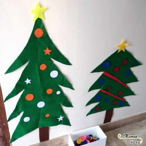 Activité enfants - Fabriquer un sapin géant en feutrine à décorer à volonté - DIY - NOël - art éphémère - mslf