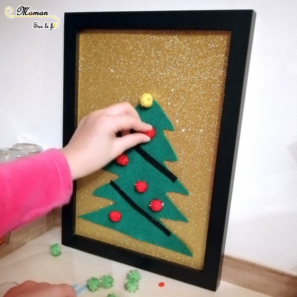 Activité Enfants - Tableaux en feutrine à personnaliser à volonté - sapin et bonhomme de neige - invitation à créer noël et hiver - feutrine et loose part - DIY - mslf