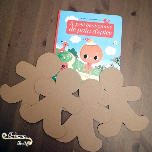 Décorer un petit bonhomme en pain d'épices du conte en carton - feutrine - bouton - activité créative et manuelle enfants - bricolage - DIY - mslf