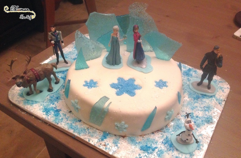 Gâteau Reine des Neiges - idée anniversaire enfants - glace banquise flocon olaf - cake design - mslf