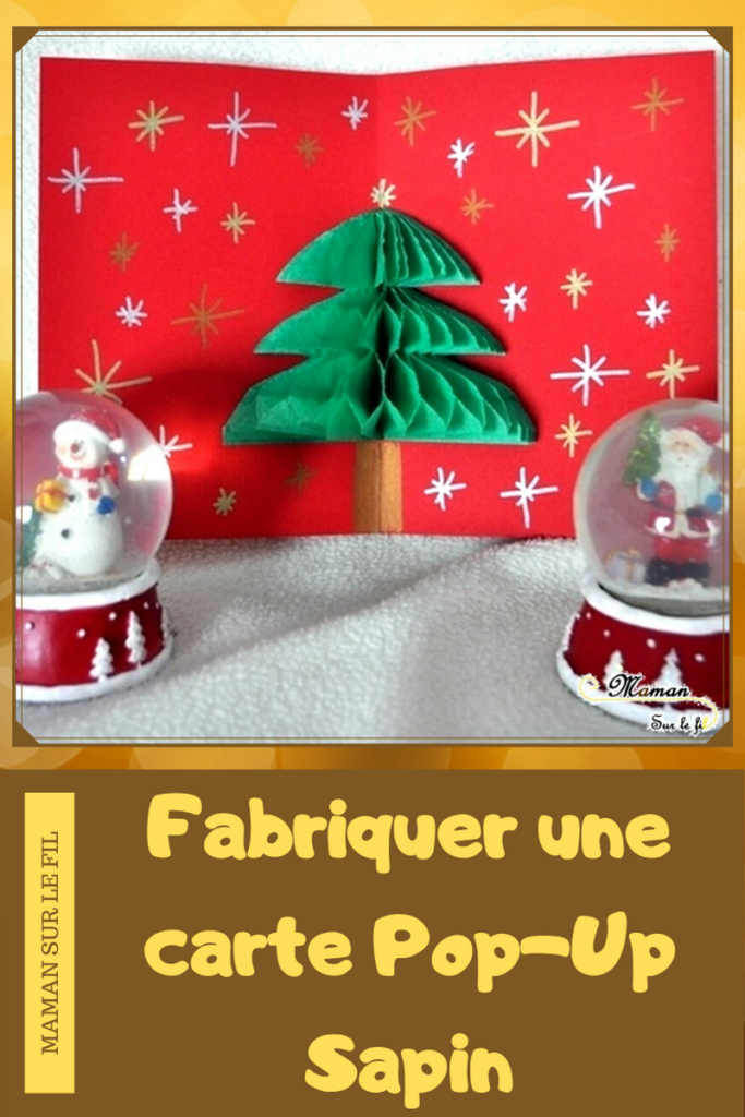 Activité enfants - cartes de voeux fait maison - DIY - Pop-Up et 3D sapin et bonhomme de neige - papier nid d'abeilles - noël - mslf