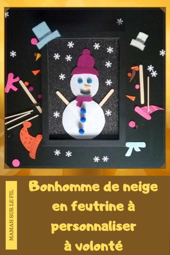 Activité Enfants - Tableaux en feutrine à personnaliser à volonté - sapin et bonhomme de neige - invitation à créer noël et hiver - feutrine et loose part - DIY - mslf