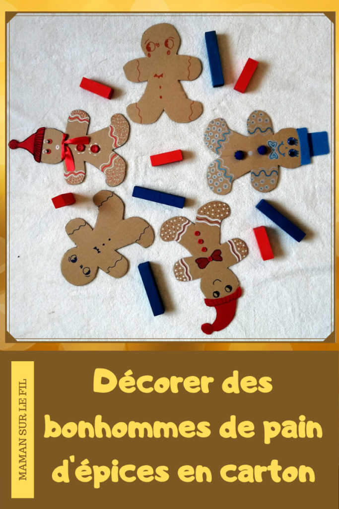 Décorer un petit bonhomme en pain d'épices du conte en carton - feutrine - bouton - activité créative et manuelle enfants - bricolage - DIY - mslf