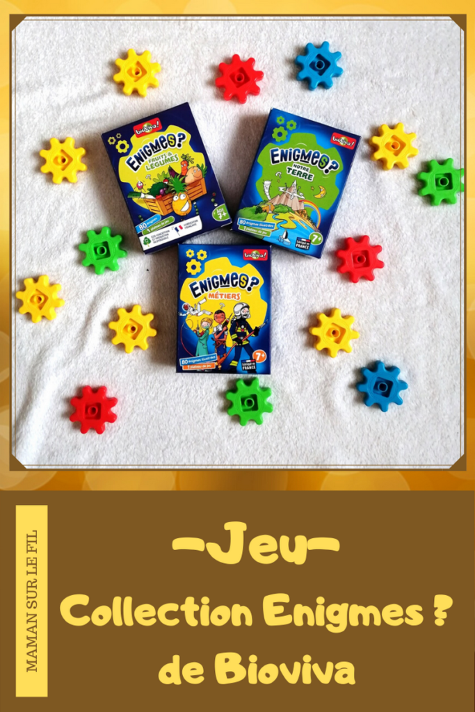 Test et avis de la collection Enigmes de Bioviva - Jeux 7 ans et plus français - cartes - devinettes et indices - jeu voyage - métiers, fruits et légumes, Notre terre - mslf