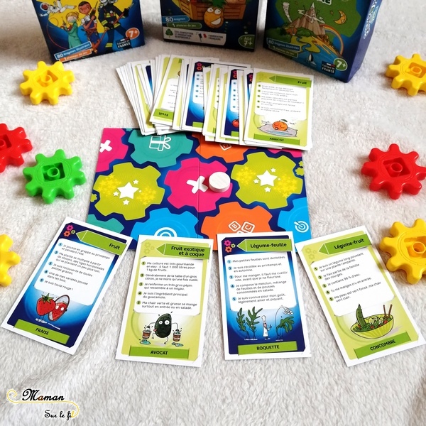 Test et avis de la collection Enigmes de Bioviva - Jeux 7 ans et plus français - cartes - devinettes et indices - jeu voyage - métiers, fruits et légumes, Notre terre - mslf