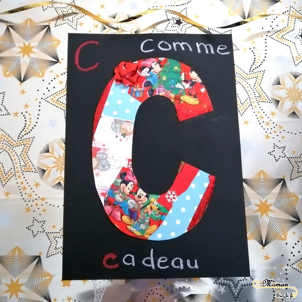 Abécédaire créatif - C comme cadeau et collage - activité enfants récup' - Apprentissage Lettres et Alphabet -Découpage - mslf