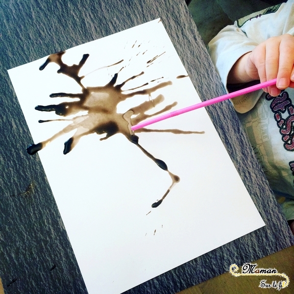 Activité enfants - Peindre une branche de cerisier japonais - Asie - Encre soufflée et peinture au papier bulles - - fleurs roses - Créatif - Arts visuels - mslf