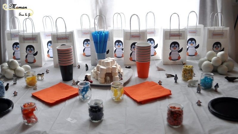Décoration anniversaire enfants thème banquise et pingouins - boule de neige ballons - igloo en playmais - Neige - mslf