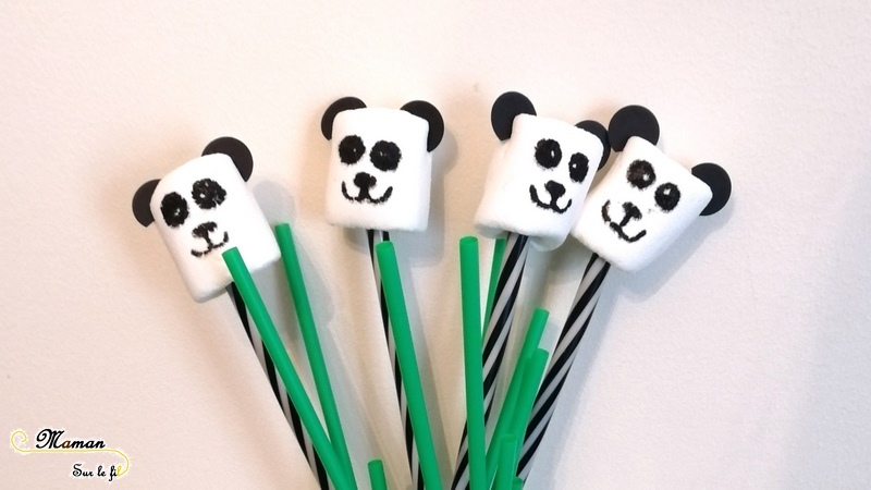Gouter rigolo - Guimauves Panda - Cuisine Enfants - DIY - Décoration Anniversaire Fait Maison - Chine Asie - DIY Simple et rapide - mslf