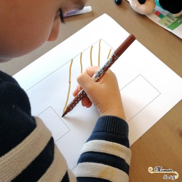 Abécédaire créatif - H comme hachures et hibou - activité manuelle enfants - peinture et bricolage - collage - apprentissage lettres alphabet - maternelle - mslf