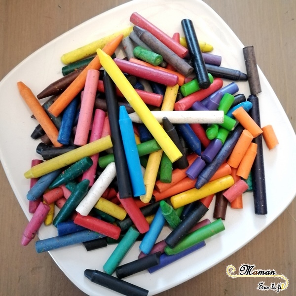 Activité Enfants - Fabriquer des coeurs avec des restes de pastels fondus - Récup - Saint-Valentin - Amour amitié - activité manuelle - maternelle - bricolage DIY - Recyclage - mslf