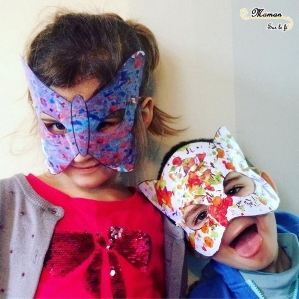 Activité enfants - fabriquer un masque avec des pastels fondus - carnaval - Mardi - Gras - tailler crayons cire - diy - fait maison - mslf