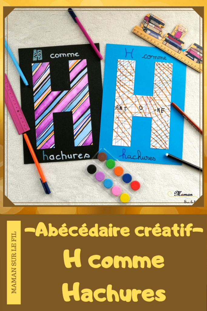 Abécédaire créatif - H comme hachures et hibou - activité manuelle enfants - peinture et bricolage - collage - apprentissage lettres alphabet - maternelle - mslf