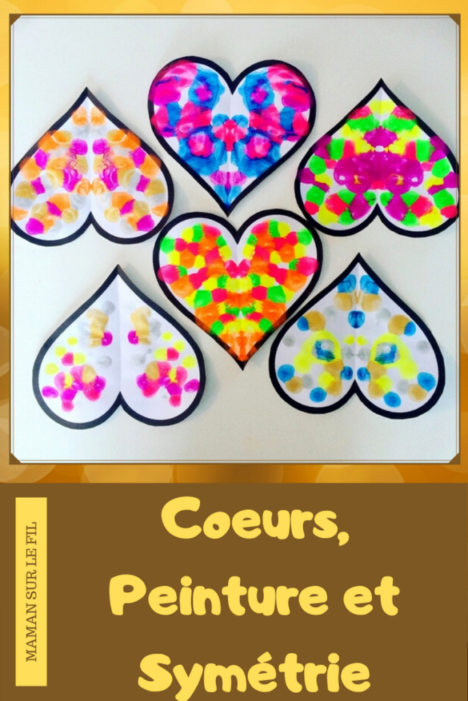 Activité enfants - Coeurs symétrie et peinture - coeurs symétriques - saint-valentin - Amitié, amour - Activité manuelle arts visuels maternelle - mslf