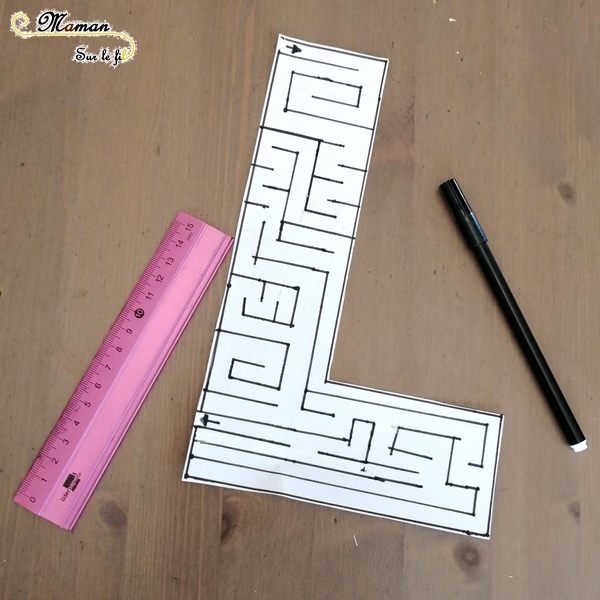 Abécédaire créatif - L comme Labyrinthe et Laine - activité manuelle enfants - dessin - bricolage carton - apprentissage lettres alphabet - maternelle - mslf