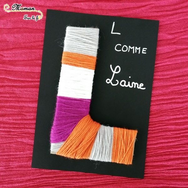 Abécédaire créatif - L comme Labyrinthe et Laine - activité manuelle enfants - dessin - bricolage carton - apprentissage lettres alphabet - maternelle - mslf