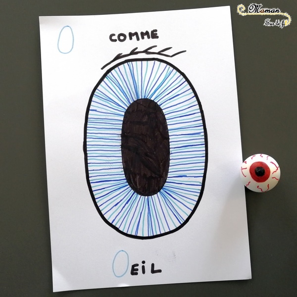 Abécédaire créatif - O comme Ombre Oeil et Oeuf de Pâques - activité manuelle enfants - dessin masking-tape - apprentissage lettres alphabet - maternelle - mslf