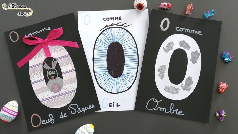 Abécédaire créatif - O comme Ombre Oeil et Oeuf de Pâques - activité manuelle enfants - dessin masking-tape - apprentissage lettres alphabet - maternelle - mslf