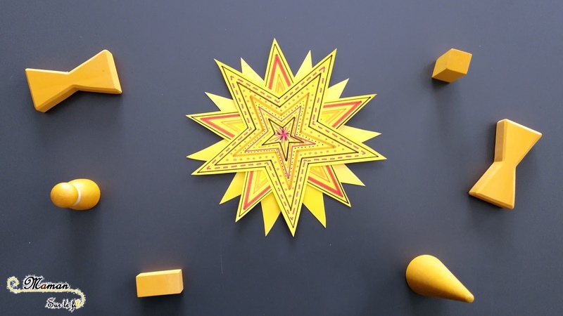 Activité enfants - invitation à créer - décorer des étoiles jaunes - contour feutre dessin graphisme - superposition soleil - bricolage - arts visuels - nuit - mslf
