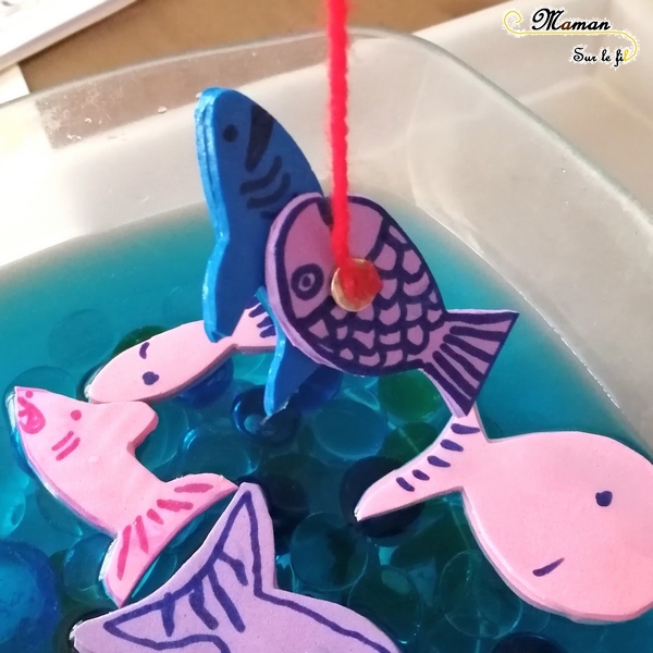 Activité enfants - fabriquer jeux pêche à la ligne DIY Faits maison - récup' - poissons aimantés - magnétique et canne à pêche - 1er avril - poisson avril - mslf