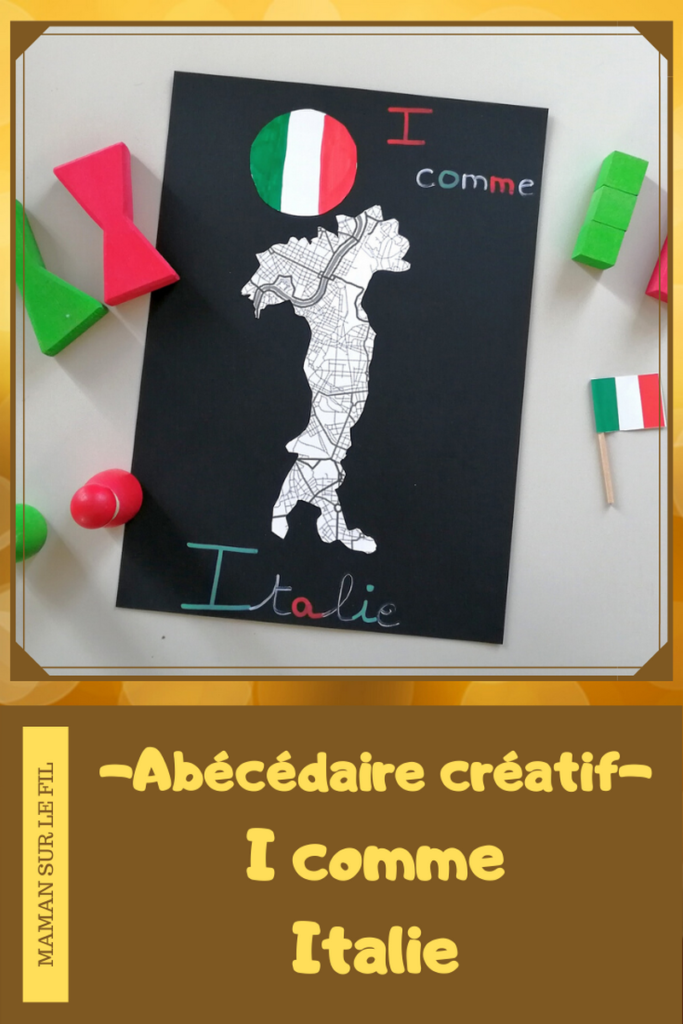 Abécédaire créatif - I comme Italie et immeuble - activité manuelle enfants - découpage collage - pays géographie - drapeau - apprentissage lettres alphabet - maternelle - mslf