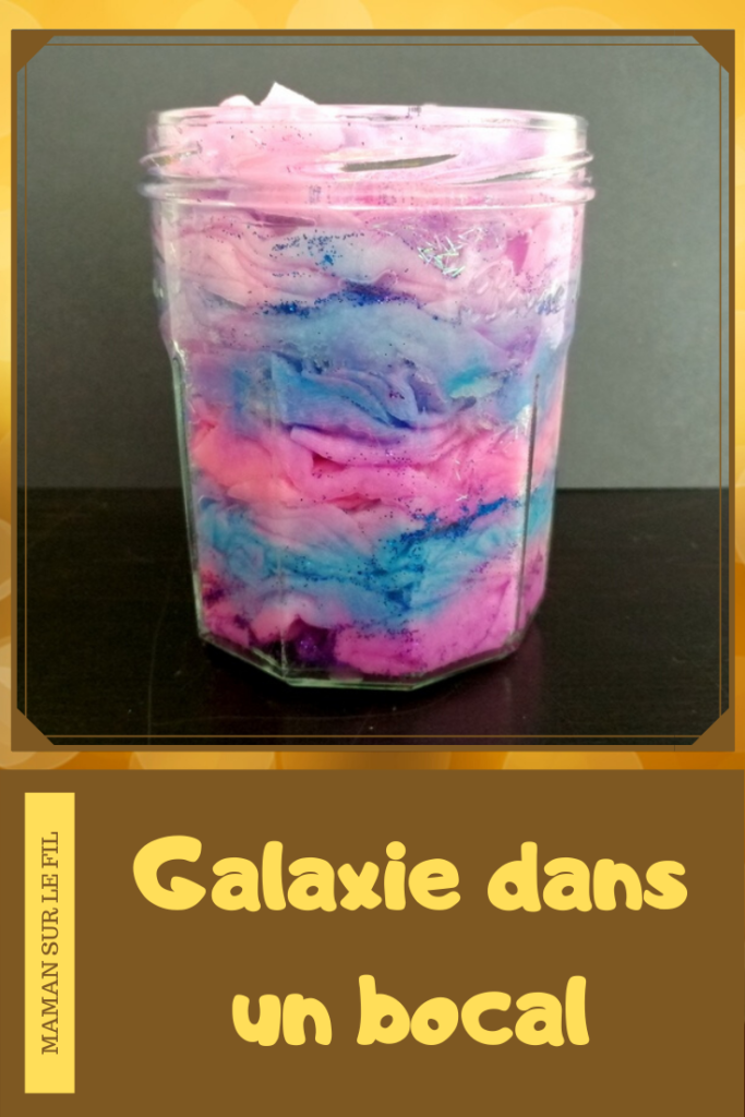 Activité enfants - créer une galaxie et un soleil dans un bocal - étoile feu - coton et peinture et paillettes - bricolage créatif - diy - mslf