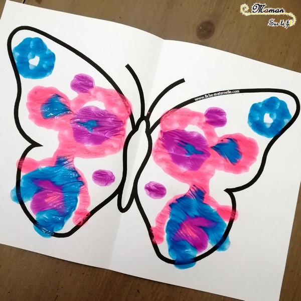 Activité enfants - suspension de papillons en 3 techniques - arbre haie jardin - Couleurs et décoration - peinture par symétrie - Pliage - mslf