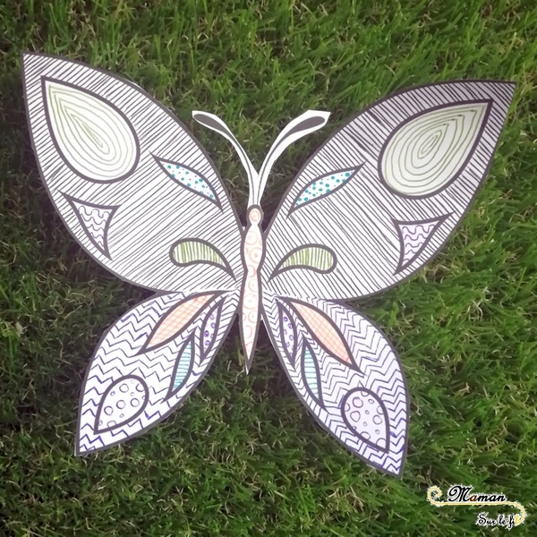 Activité enfants - suspension de papillons en 3 techniques - arbre haie jardin - Couleurs et décoration - graphisme au stylo - mslf