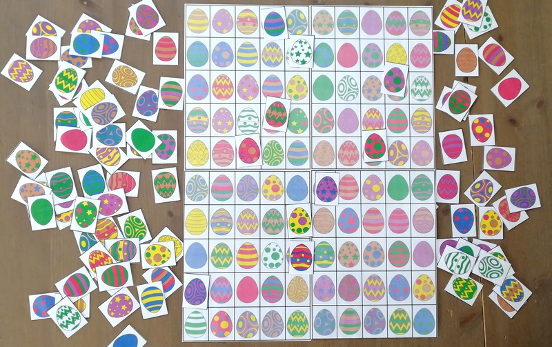 Activité enfants - jeu de pâques diy fait maison - Chasse aux 100 oeufs géante - printable gratuit - à imprimer gratuitement - jeu évolutif - mslf