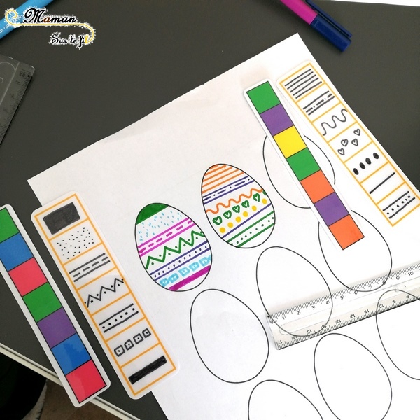 Activité enfants - jeu d'association d'oeufs de pâques diy fait maison - Reconnaissance couleurs et motifs - dessin et graphisme - mslf