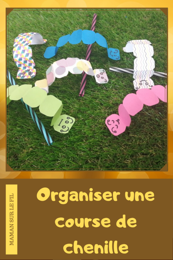 Activité enfants - Faire une course de chenilles - Bricolage DIY - Souffler à la paille - rapidité mouvement - patience - printemps - Jeu fait maison - mslf