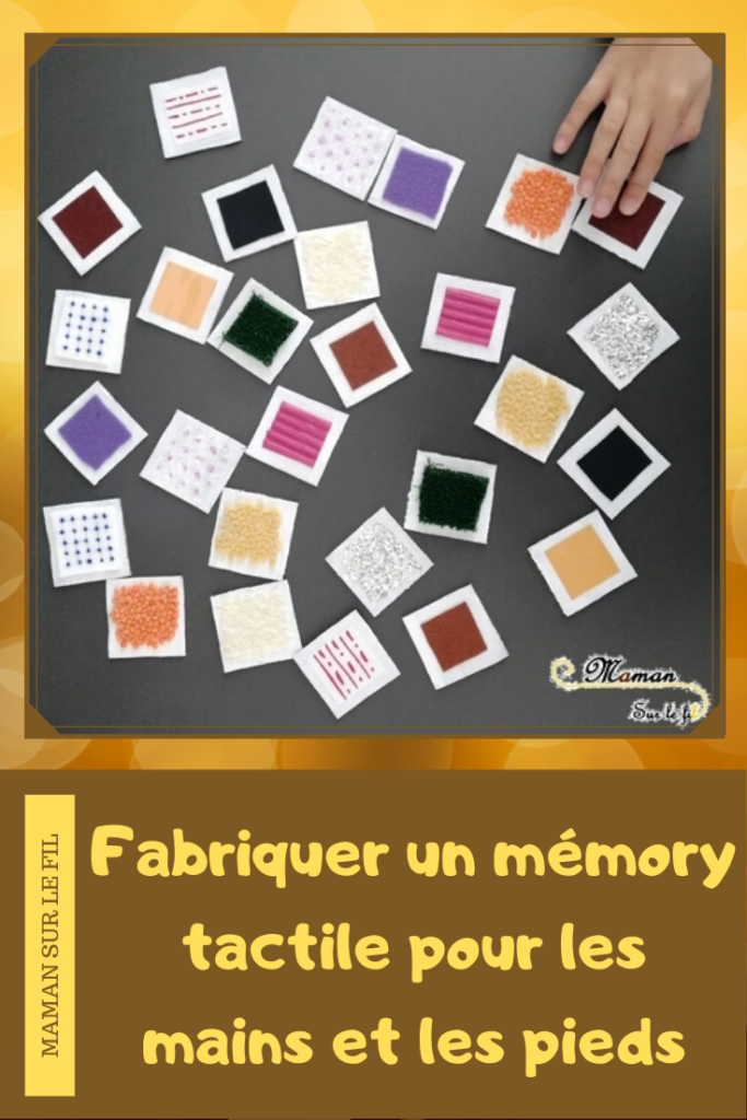 Memory tactile Fait maison DIY - pour mains et pieds - Sensoriel - toucher -Recup carton - Activité enfants - mslf