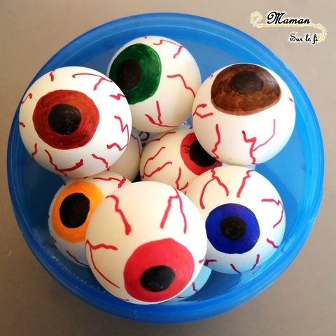 Yeux globuleux de cyclope faits maison pour Halloween avec des balles de ping-pong - Activité enfant - Bricolage - DIY