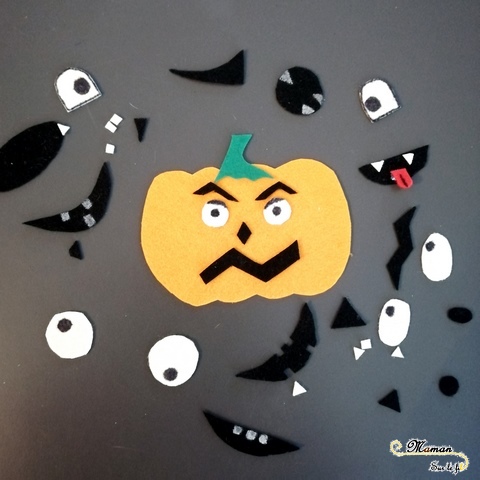 Activité enfants - citrouille en feutrine à personnaliser pour Halloween