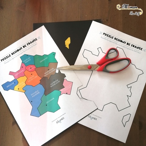 Carte puzzle france magnétique fait maison diy regions chefs-lieux frigo - activité enfants - géographie -mslf-9.jp