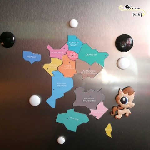 Carte puzzle france magnétique fait maison diy regions chefs-lieux frigo - activité enfants - géographie -mslf-9.jp