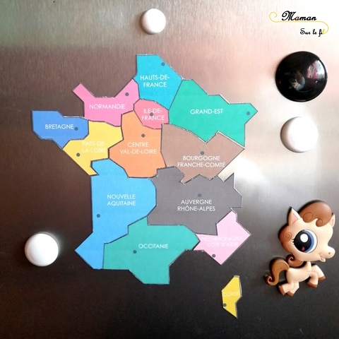 Carte puzzle france magnétique fait maison diy regions chefs-lieux frigo - activité enfants - géographie -mslf-9.jp