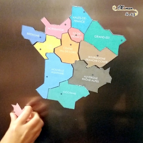 Carte puzzle france magnétique fait maison diy regions chefs-lieux frigo - activité enfants - géographie -mslf-9.jp