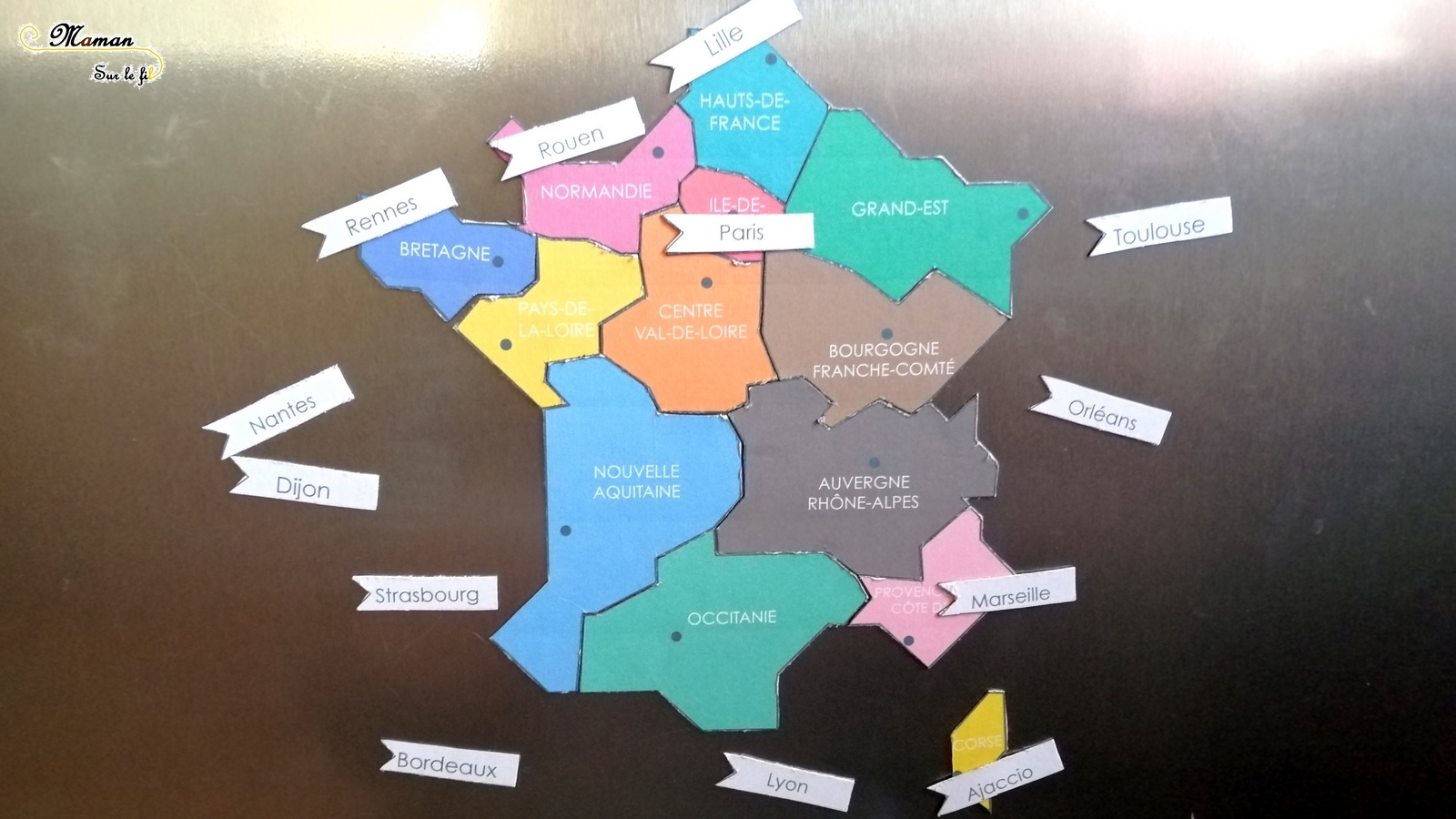 Fabriquer une cartepuzzle des régions de France Activité  Maman Sur