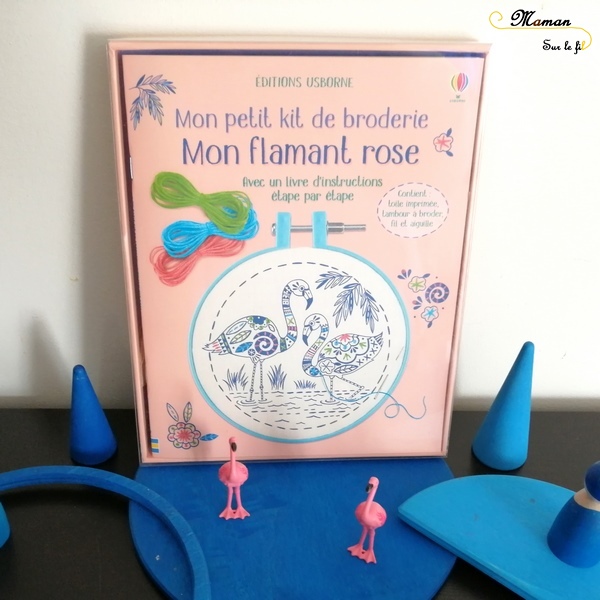 Activité enfants - Mon petit kit de broderie débutants - Mon flamant rose - Guide pas-à-pas - Usborne - test-avis - mslf