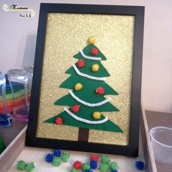 Activité Enfants - Tableaux en feutrine à personnaliser à volonté - sapin et bonhomme de neige - invitation à créer noël et hiver - feutrine et loose part - DIY - mslf