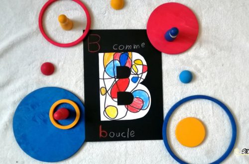 Abécédaire créatif - B comme Boucle à la façon d'alexander calder - couleurs primaires - activité enfants coloriage - lettres - alphabet - mslf