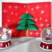 Activité enfants - cartes de voeux fait maison - DIY - Pop-Up et 3D sapin et bonhomme de neige - papier nid d'abeilles - noël - mslf