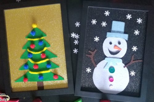 Activité Enfants - Tableaux en feutrine à personnaliser à volonté - sapin et bonhomme de neige - invitation à créer noël et hiver - feutrine et loose part - DIY - mslf