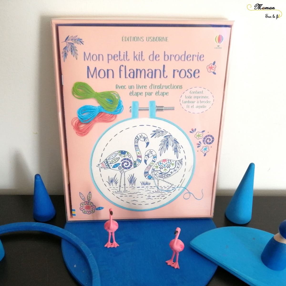 Activité enfants - Mon petit kit de broderie débutants - Mon flamant rose - Guide pas-à-pas - Usborne - test-avis - mslf