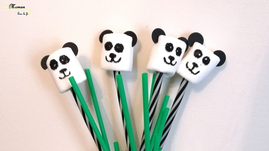 Gouter rigolo - Guimauves Panda - Cuisine Enfants - DIY - Décoration Anniversaire Fait Maison - Chine Asie - DIY Simple et rapide - mslf