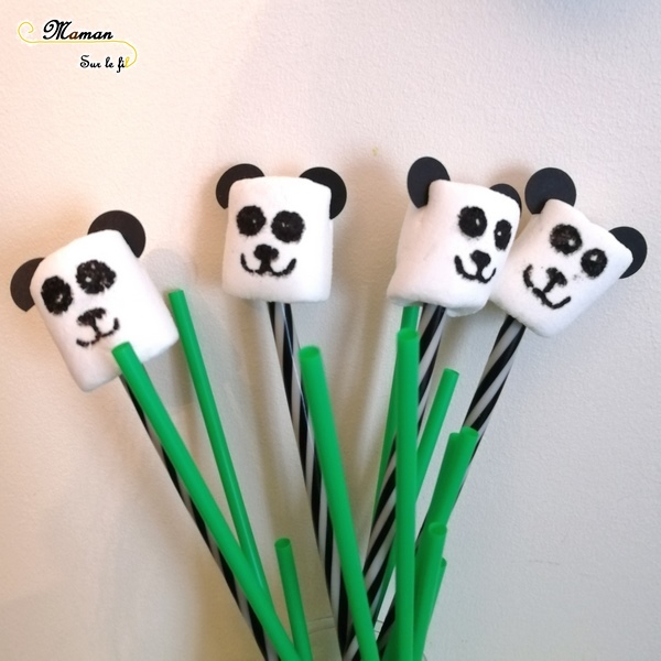 Gouter rigolo - Guimauves Panda - Cuisine Enfants - DIY - Décoration Anniversaire Fait Maison - Chine Asie - DIY Simple et rapide - mslf